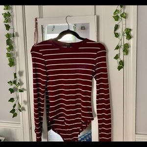 Maroon F21 bodysuit